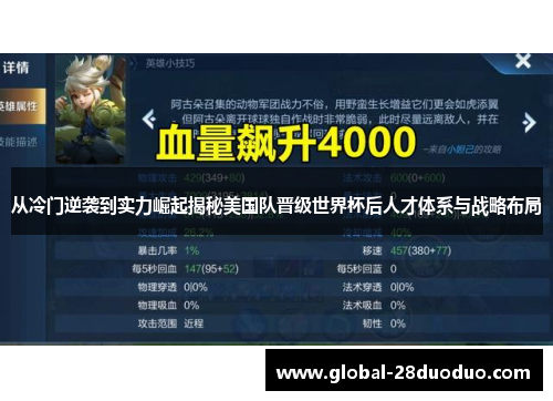 从冷门逆袭到实力崛起揭秘美国队晋级世界杯后人才体系与战略布局