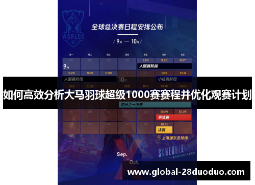 如何高效分析大马羽球超级1000赛赛程并优化观赛计划